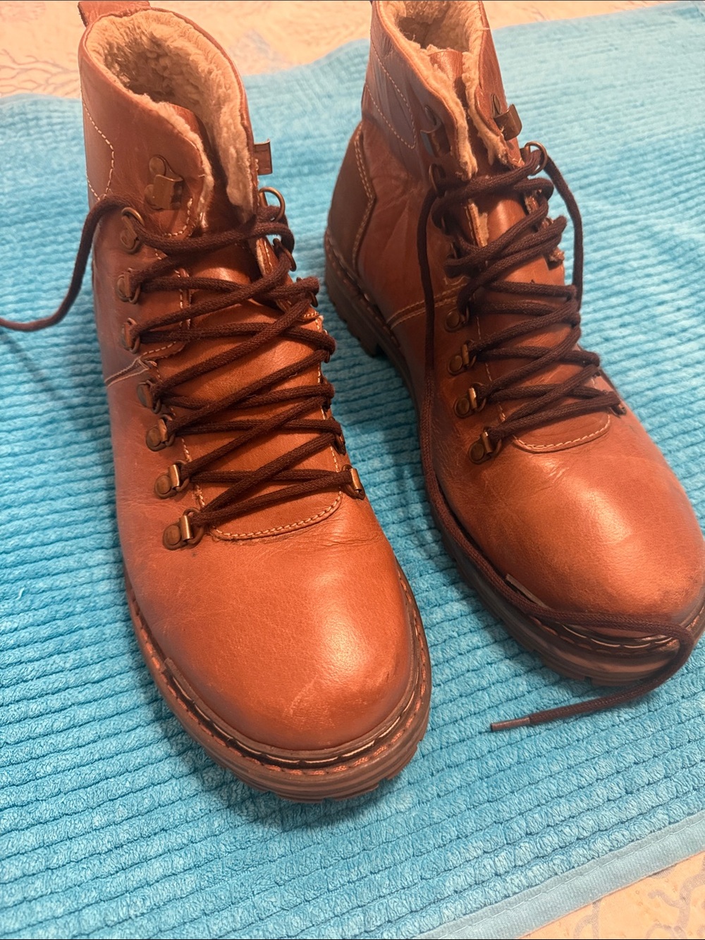 Union Bay Size 10 Brown Boots UB 617 Lace-Up Leather Upper